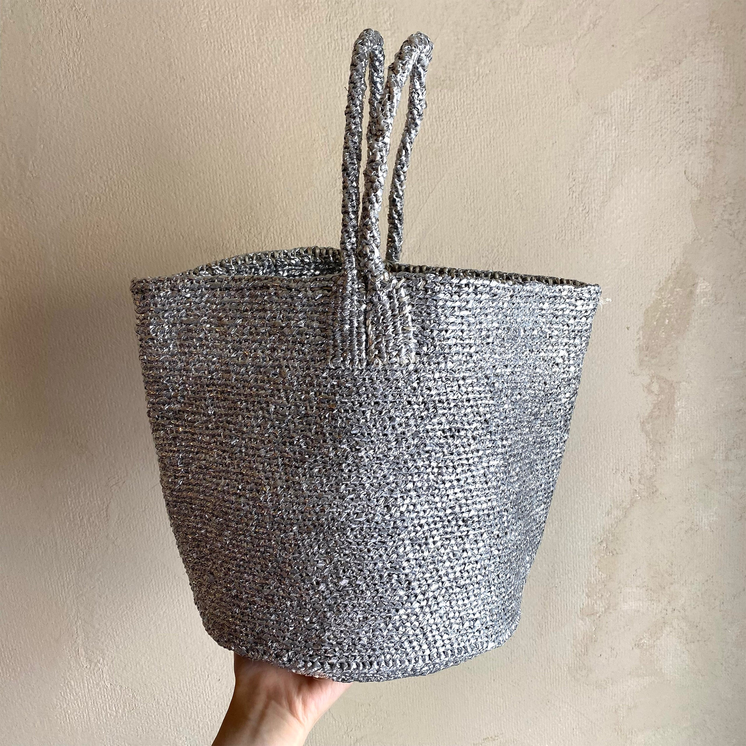 RECTANGLE Silver Basket Small Tote | SLOW AND STEADY